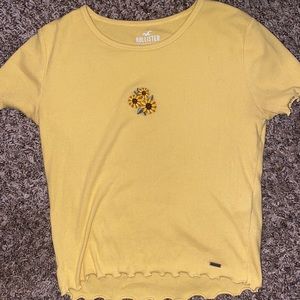 Yellow Hollister baby tee | XS